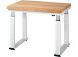 Arbeitstisch Serie adlatus 600, 1000 x 700 x 740-1140 mm, Buche-Massiv-Platte