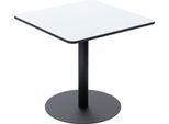 Bistrotisch Paperflow Mezzo, melaminharzbeschichtete MDF-Platte, Stahlgestell, B 800 x T 800 x H 750 mm, weiß/mattschwarz