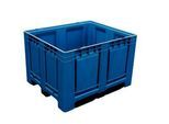 Palettenbox Big Box 680 l, B 1200 x T 1000 x H 790 mm, geschlossen, blau, 3 Kufen