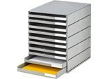 styro® Schubladenbox Styroval Pro, 10 Schubladen, offen, DIN C4, Polystyrol, öko-grau