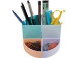 Stiftebox Exacompta THE QUARTER Aquarel, modulare Kreisform, 2 gleich hohe & 2 gleich niedrige Viertel, stapelbar, Kunststoff, mehrfarbig