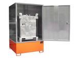 Gefahrstoffschrank BAUER GS-4, Stahlblech, unterfahrbar, für 1 x 1000 l IBC, B 1475 x T 1460 x H 2410 mm, orange