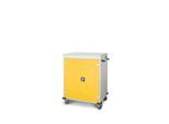 Laptopwagen mit Ladefunktion, 2-Punkt-Verriegelung, CH-Stecker, Feststellbremse, 16 Fächer, B 920 x T 500 x H 1060, gelb
