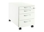 Schäfer Shop Select Rollcontainer 1233, 4 Schübe, Griff rund, weiß/weiß