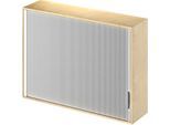 Schäfer Shop Genius Aufsatz-Querrolladenschrank TETRIS WOOD, 3 OH, B 1600 x T 421 x H 1110 mm, Mitteltrennwand, Ahorn-Dekor