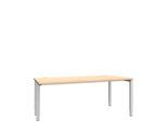 Schäfer Shop Genius Schreibtisch MODENA FLEX, 4-Fuß-Rechteckrohr, einseitig, B 1800 mm, Ahorn