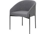 Sessel meet by Paperflow MILO, gepolstert, B 470 x T 450 x H 450 mm, Stoff und Stahl, anthrazit/mattschwarz