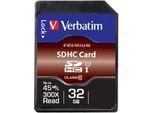 Verbatim Speicherkarte SDHC/SDXC Premium, Speicherkapazität 32 GB