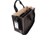 Laptoptasche Sigel Desk Sharing Bag Bicolor M, für Laptops bis 15,4″, 2 große Fächer/2 Seitenfächer, Tragegriffe, Schultergurt, Kunstfilz, beige-braun