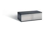 Planschrank aus Stahl, für Formate bis DIN A1, 5 Schubladen, schwarzgrau/weißaluminium