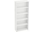 Regal für Anbauwand TARA, 5 Ordnerhöhen, stapelbar, B 800 x T 330 x H 1880 mm, weiß