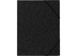 Exacompta Eckspannmappe, DIN A4, mit Gummizug, beschriftbar, Colorspan-Karton, 355 g/m², schwarz
