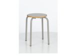 Hocker PARIS, stapelbar, Rundrohrfuß-Gestell, Ø 330 x T 330 x H 460 mm, taupe/taupe