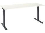 Schäfer Shop Select Schreibtisch ERGO-T 2.0, Rechteck, T-Fuß, B 1800 x T 800 x H 675-895 mm, weiß/anthrazit