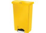 Rubbermaid Tretabfalleimer Slim Jim Step-On, L 457 x B 292 x H 719 mm, 50 l, Kunststoff, gelb