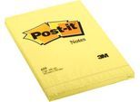 POST-IT Haftnotizen 659, 102 x 152 mm, selbsthaftend, wiederablösbar, cellophanfrei verpackt, 6 x 100 Blatt, gelb