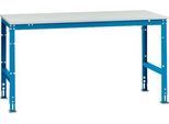 Manuflex Arbeitstisch UNIVERSAL Standard, 1750 x 1000 mm, Kunststoff lichtgrau, lichtblau