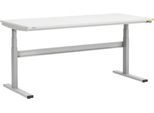 Treston TED Arbeitstisch M1500 ESD, B 1800 x T 800 mm, elektrisch höhenverstellbar, T-Fuß, hellgrau RAL 7035