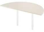 Ansatztisch, Ø 1600 mm, Ahorn-Dekor/weiß