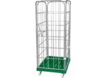 Kunststoff-Rollplatte mit 2 Seitengittern, 1 Rückwand, 1 Vorderwand, grün RAL 6024