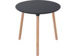 Bistrotisch Palomba, rund, 3-Fuß Gestell aus Massivholz, Ø 800 x H 750 mm, schwarz/Buche