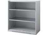 Schäfer Shop Genius Regalschrank FS, 3 OH, 2 höhenverstellbare Fachböden, bis 450 kg, B 1055 x T 620 x H 1105 mm, Stahl, weißaluminium RAL 9006