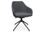 Konferenzsessel Topstar Sitness Life 2.1, dreh-/sitzhöhenverstellbar, Armlehnen, B 350-480 x T 460 x H 460-490 mm, 4-Fußgestell, Alu schwarz-matt & Stoff, anthr.