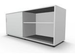 Schäfer Shop Select Sideboard, mit Schiebetür, abschließbar, Spanplatte, B 1600 x T 500 x H 663 mm, links anstellbar, lichtgrau