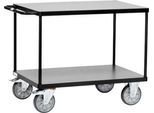Tischwagen "Grey Edition", Stahl/Holz, 2 Etagen, L 850 x B 500 mm, bis 500 kg, anthrazitgrau/mittelgrau