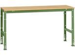Manuflex Grundtisch UNIVERSAL Standard, Tischplatte Multiplex, 1750x800, resedagrün