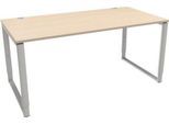 Schäfer Shop Genius Schreibtisch Modena Flex, höheneinstellbar, Rechteckform, Bügelfuß, Breite 1600 mm, Ahorn-Dekor