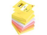 Z-Notes Post-it R330-NR, für Z-Notes Spender, 6 Blöcke, 100 Blatt je Block, je 76 x 76 mm, PEFC-zertifiziert, Neonfarben