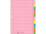 Leitz Papierregister Blanko 4340, DIN A4, 5-farbig, bedruckbares Recyclingpapier