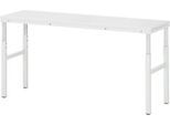Rau Basistisch Serie E, manuell höhenverstellbar, 22 mm Spanplatte mit Melaminbelag, bis 450 kg, B 1200 x T 900 x H 650-1000 mm, lichtgrau
