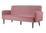 Dreisitzer Sofa meet by Paperflow LISBOA, Samtbezug pink, Fußgestell schwarz, B 1760 x T 815 x H 830 mm
