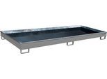 Bauer Regalwanne RW 3300-1 PE, mit PE-Einsatz, B 3262 x T 1312 x H 195 mm, bis 240 l, Stahl lackiert, mausgrau