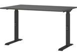 Schreibtisch Porto, mechanisch höheneinstellbar, C-Fuß, B 1200 x T 800 x H 680-910 mm, schwarz/graphit