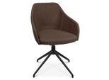 Konferenzsessel Topstar Sitness Life 2.1, dreh-/sitzhöhenverstellbar, Armlehnen, B 350-480 x T 460 x H 460-490 mm, 4-Fußgestell, Alu schwarz-matt & Stoff, d.braun