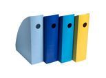 Stehsammler Set Exacompta BEE BLUE Pen Cube, 4-teilig, für Dokumente im Format A4+, mit Griffloch, Blauer Engel, Polystyrol, mehrfarbig