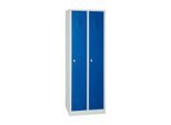 Kleiderspind, 2 Türen, Drehriegelverschluss, B 500 x H 1800 mm, lichtgrau/blau