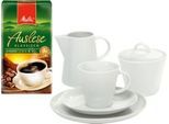 Kaffeegarnitur mit Geschirr Solea, 20-tlg. und 500 g Melitta Auslese klassisch gratis