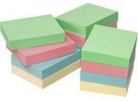 INFO Haftnotizen, Recyclingpapier, 50 x 40 mm, 12 x 100 Blatt, blanko, bunt