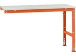 Manuflex Ansatztisch UNIVERSAL Standard, 1500 x 800 mm, Kunststoff lichtgrau, rotorange