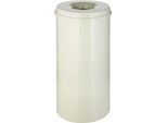 Abfallsammler, für den Innenbereich, Volumen 50 l, selbstlöschender Deckel, Ø 335 x H 625 mm, Stahl pulverbeschichtet, weiß/weiß
