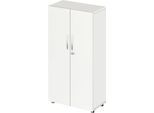 Schäfer Shop Select Schrank LOGIN, 4 Ordnerhöhen, B 800 x T 420 x H 1514 mm, weiß/weiß