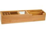 Wedo Tischorganizer Bambus, 2 Fächer, 2 Aluminium-Einsätze