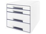 LEITZ® Schubladenbox WOW CUBE 5213, 4 Schübe, DIN A4, Polystyrol, weiß