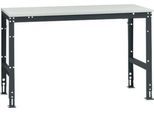 Manuflex Grundtisch UNIVERSAL Standard, Tischplatte Melamin, 1500x800, anthrazit