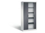 C + P Rollladenschrank Omnispace, 5 OH, abschließbar, B 1000 x T 420 x H 1980 mm, Stahl/Kunststoff, lichtgrau/schwarzgrau