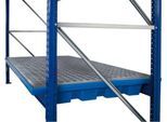 Regalwanne, Polyethylen, einhängbar, unterfahrbar, m. verzinktem Gitterrost, B 2680 x T 1300 x H 190 mm